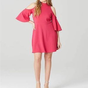 Simply Be. Magenta pink, cold shoulder dress. NWT.